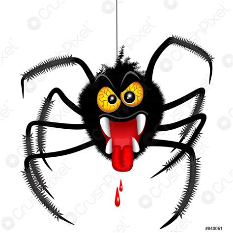 Halloween Spider Spooky Cartoon Character Vector Illustration Stock