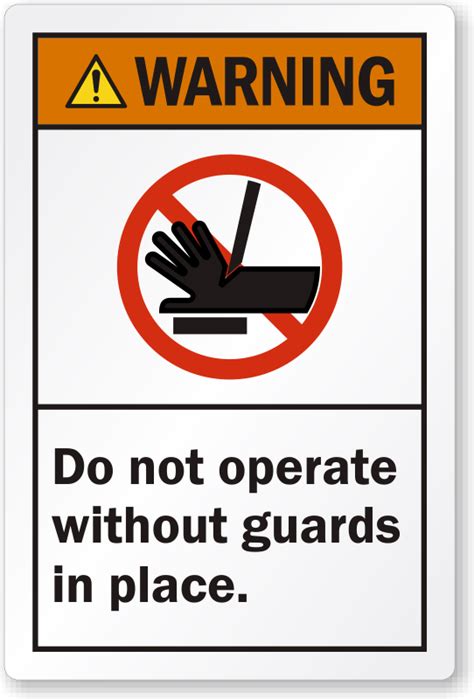 do not operate without guards in place ansi warning label sku lb 2414