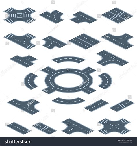 Road Marking Isometric Vector Illustration Isolated Stock Vector