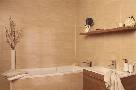 Swish Marbrex Sandstone Large Tile Effect PVC Panels Bathroom Wall Cladding Bathroom Wall