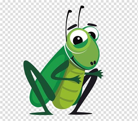 Cartoon Cricket Hand Painted Grasshopper Insect Transparent