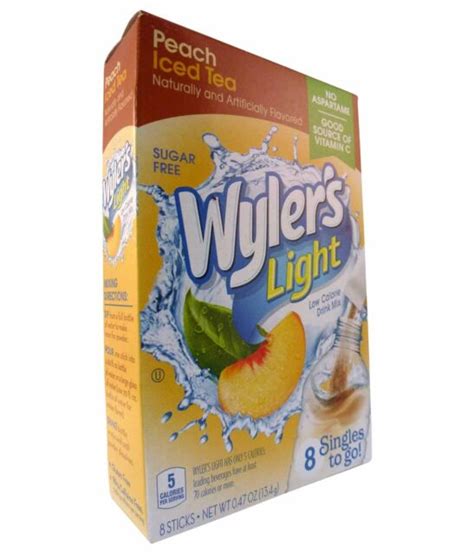 Wylers Light Peach Iced Tea 5 Boxes 40 Singles To Go Packets Wylers