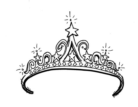 Tiara Outline Clipart Clipart Suggest Crown Drawing Coloring Pages