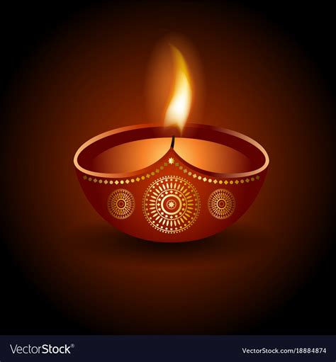 Graphic Of Burning Diya Of Diwali Celebration Vector Image