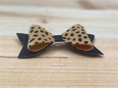 Faux Leather Hair Bow Hair Bow For Girls Handmade Bow Bow Etsy