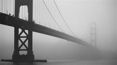 Wallpaper Sea Snow Morning Mist Bridge Golden Gate Bridge Haze