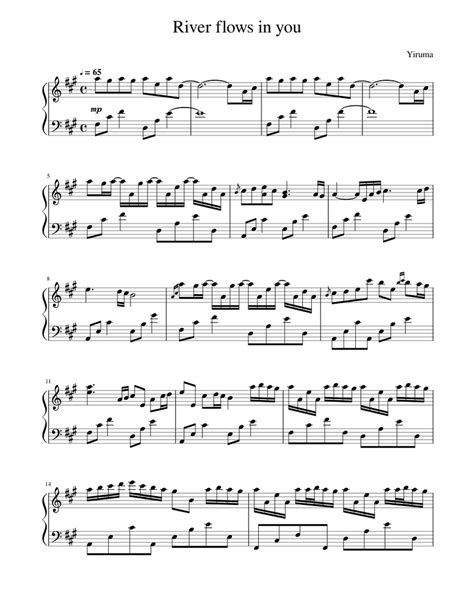 Grade 9 1 tori mahnke ‐ river flows in you (yiruma) 2347 piano solo, poplular repertoire, 16 yrs under River flows in you Sheet music for Piano | Download free in PDF or MIDI | Musescore.com
