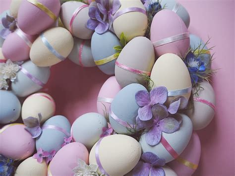 Diy Pastel Easter Door Wreath Made From Cheap Plastic Eggs — Melanie