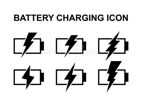 Phone Battery Charging Icon Recharge Symbol Energy Sign Stock Vector