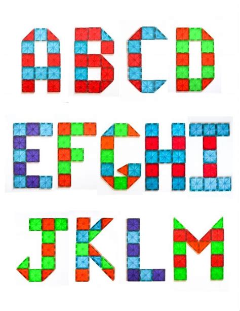 Magna Tiles Uppercase Alphabet Printable Cards Preschool Activities