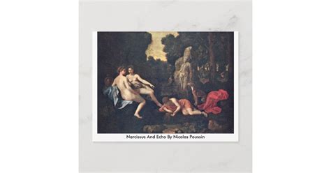 narcissus and echo by nicolas poussin postcard zazzle