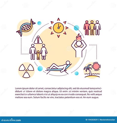 Skin Cancer Risk Factors Concept Icon With Text Stock Vector