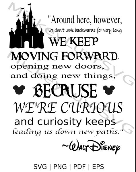 Walt Disney Wall Quote We Keep Moving Forward Svg Png Pdf Etsy