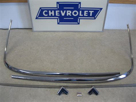 1955 1956 1957 Chevy 2 Door Hardtop Rear Glass Stainless Molding Set