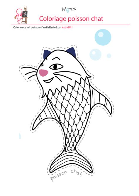coloriage poisson d avril le poisson chat