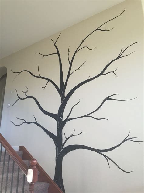 We Painted This Huge Tree On Our Wall Going Up The Stairs We Plan To