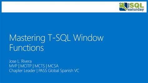 Mastering T Sql Window Functions Ppt