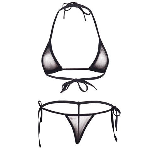 Buy Women Micro G String Bikini 2 Piece Sliding Top Thong Small Bra