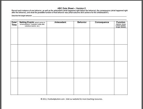 Printable Aba Data Collection Sheets Printable Word Searches