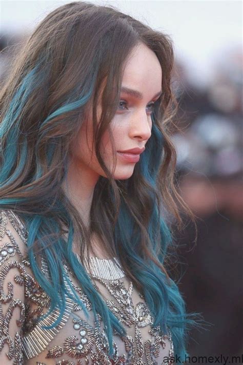 Brown Hair With Blue Highlights Underneath - light brown hair with blue highlights underneath