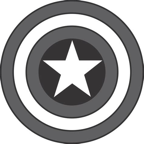 Captain America Shield Logo Black And White