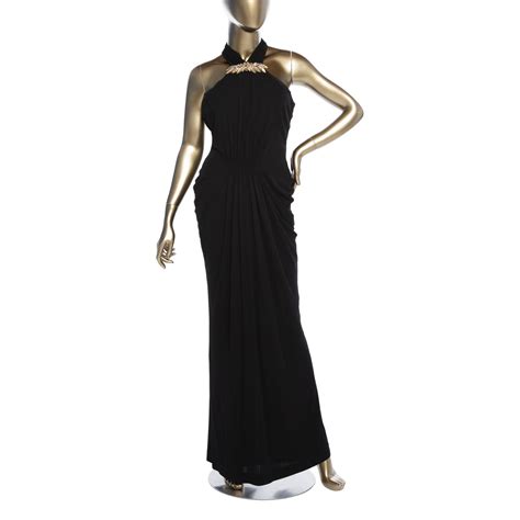 Alexander McQueen Embellished Halter Evening Dress Janet Mandell