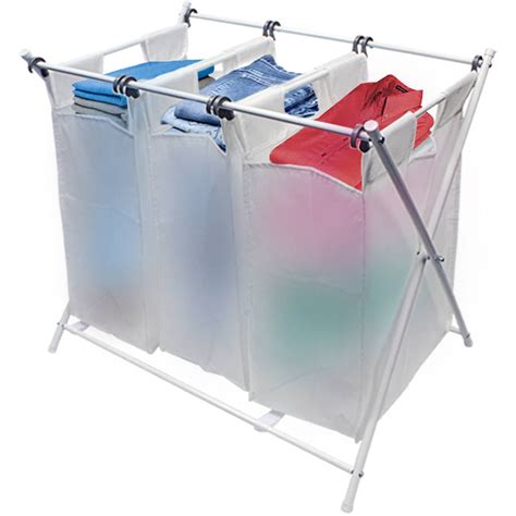 Sorbus Folding Laundry Basket Hamper And Foldable Sorter Cart With 3