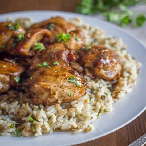 Add carrots, celery, and onions to the pot, followed. Rich, flavorful, boneless chicken thighs served over rice ...