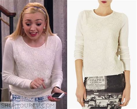 Jessie Season 3 Episode 20 Emmas Lace Front White Sweatshirt Shop