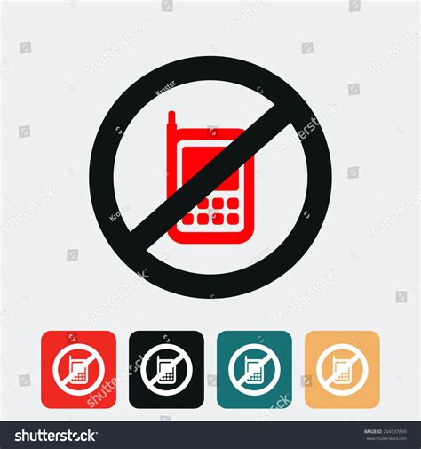 No Cell Phone Sign Vector Illustration Stock Vector Royalty Free 204937849 Shutterstock