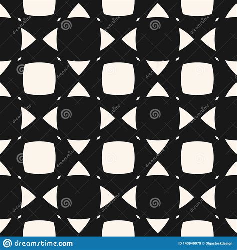 Vector Zwart Wit Geometrisch Naadloos Patroon Met Rond Gemaakte