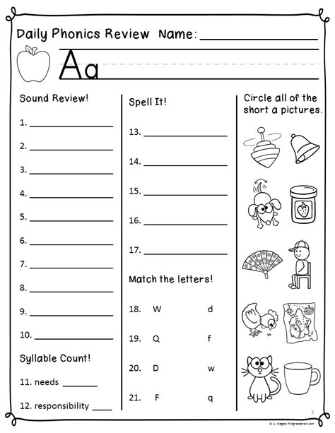 Phonics Worksheets 1st Grade