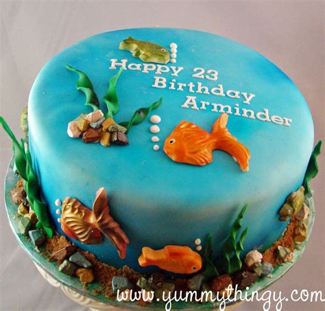 Yummy Thingy Aquarium Fish Theme Cake Aquarium Cake Fish Cake
