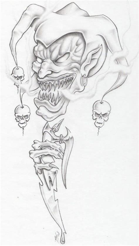 Evil Jester By Markfellows On Deviantart Joker Drawings Evil Tattoos