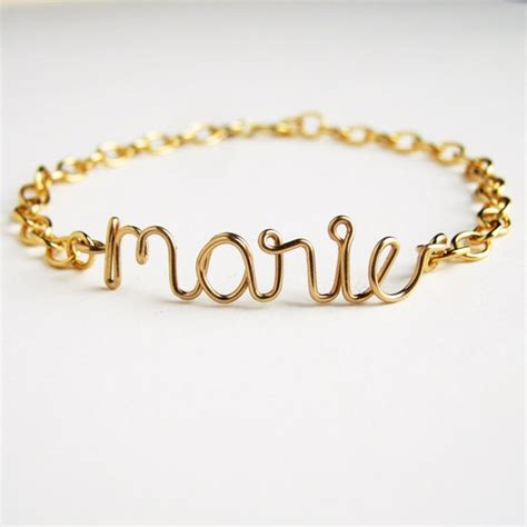 Personalized Gold Name Bracelet Custom Gold By Azizajewelry