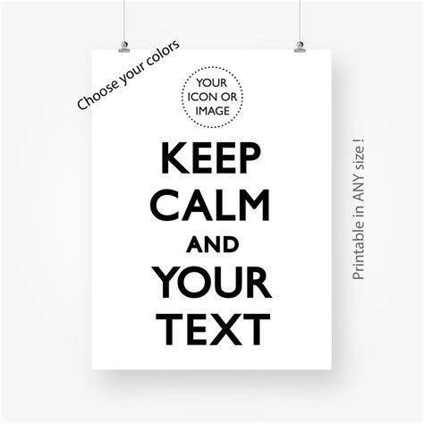 Custom Keep Calm Poster Printable Large Size Motivational Etsy
