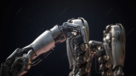 صورة ذراع إنسان آلي تقديم 3d يد الروبوت متماسكة أو العمل الجماعي الروبوت صور عالية الدقة صورة
