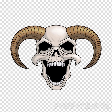 Skull Devil Drawing Calavera Horn Skull Devil Transparent Background