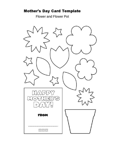 Mothers Day Flower Pot Card Template Edit Fill Sign Online Handypdf