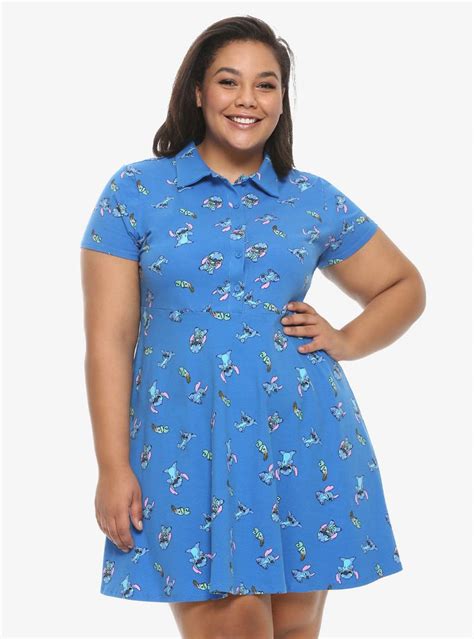 Disney Lilo And Stitch Scrump Collared Dress Plus Size Plus Size