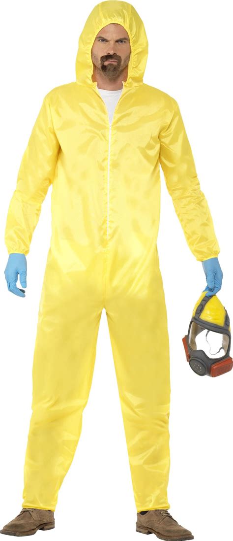 Mens Breaking Bad Costume Yellow Hazmat Walter White Adult Fancy Dress