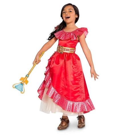 Déguisement Princesse Elena FINDPITAYA Costume Rouge pour Enfant Fille Licence Disney