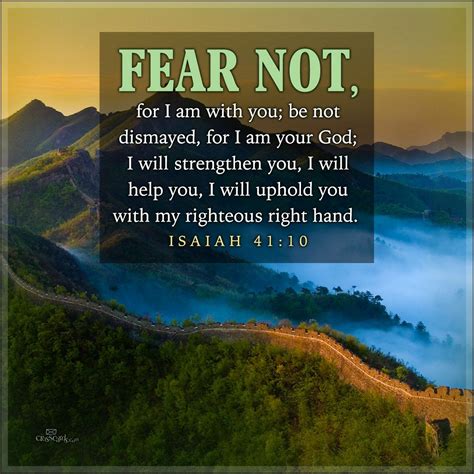 Fear Not Fear Quotes Bible Inspirational Scripture Isaiah 41