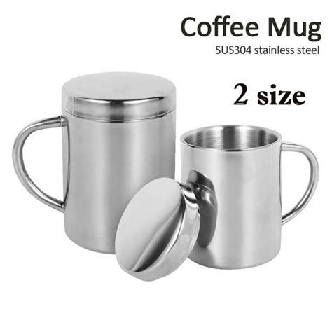 Lid Handle Cup Coffee Mug Stainless Steel Cup Insulated Coffee Cup