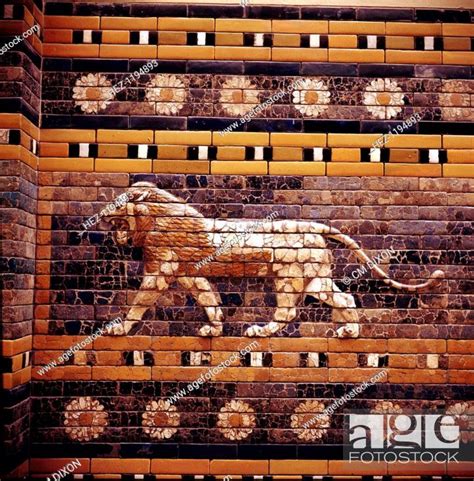Glazed Brick Relief Of A Lion On The Walls Of The Sacred Way Leading To
