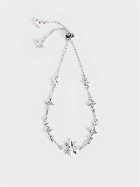 Silver Star Motif Crystal Embellished Bracelet Charles And Keith Ca