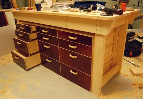 Step by step method using very simple techniques makes measuring and building the drawers extremely easy link to my amazon affiliate store. Build DIY Wooden workbench with drawers Plans Wooden twin ...