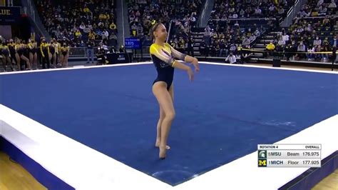 Natalie Wojcik Floor Michigan Vs Michigan State 2022 9950 Youtube