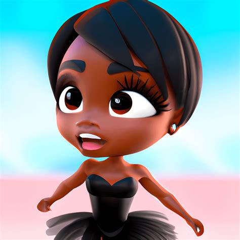 Cute African American Chibi Girl · Creative Fabrica