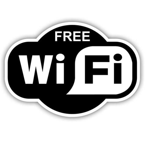 Free Wifi Sign Layered Vinyl Sticker Decal Black And White Color